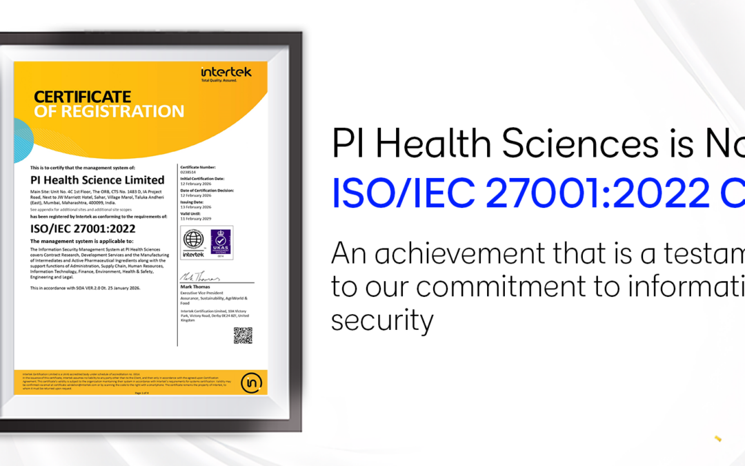 PI Health Sciences Achieves ISO/IEC 27001:2022 Certification